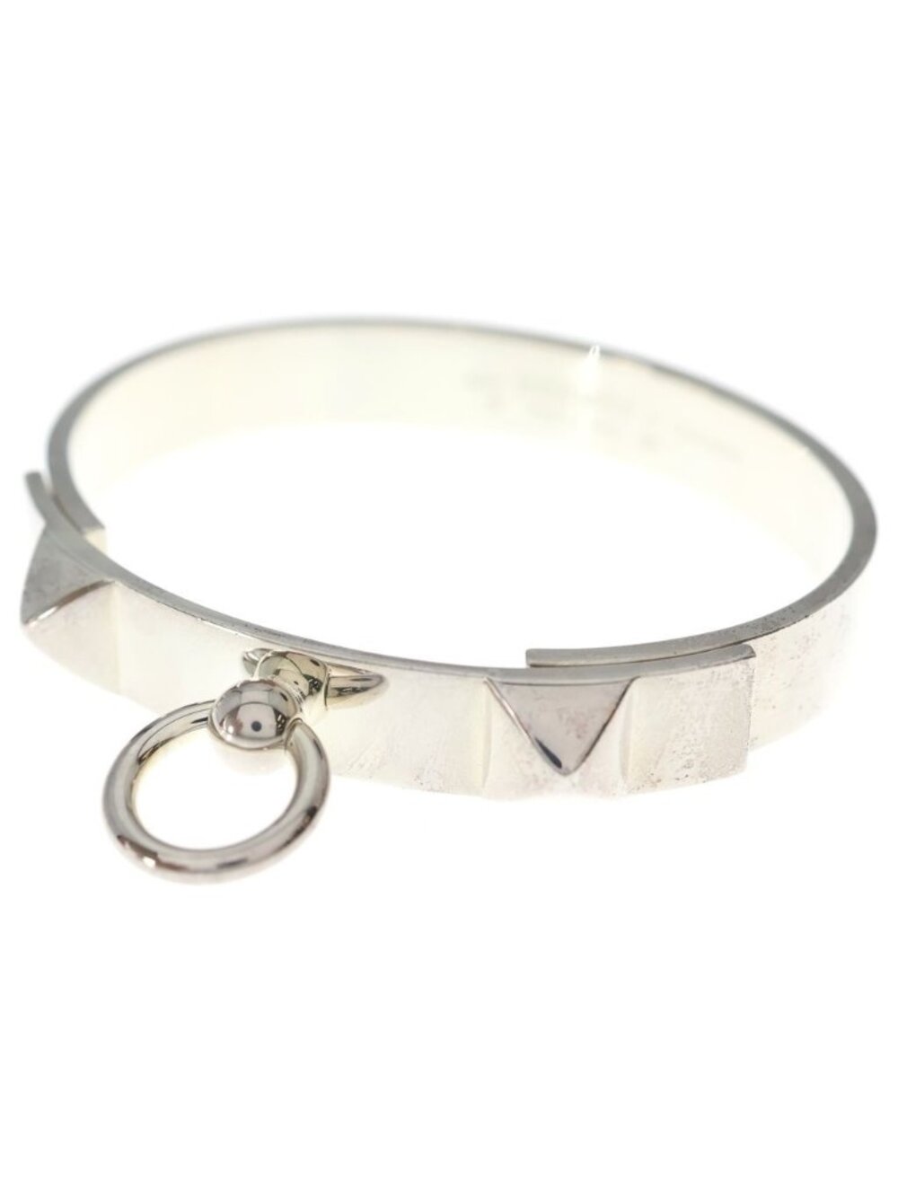 Hermes Collier de Chien Bracelet Bangle Silver